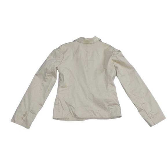 Daisy Fuentes Blazer Jacket Khaki 4 Cotton Blend Light Stretch Business Career - Picture 2 of 5